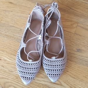 Mossimo Nude Lazer Cut Lace Up Flats